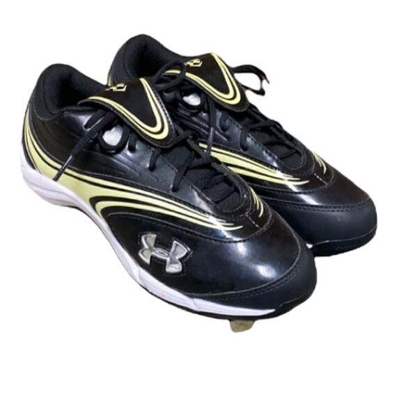 Under Armour Black Glyde IV ST CC Softball Cleat Shoe Size 7.5 NEW - Picture 1 of 11